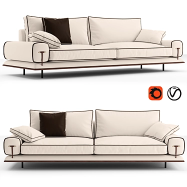 Turri Blues Sofa: Stylish and Comfortable 3D model image 1 