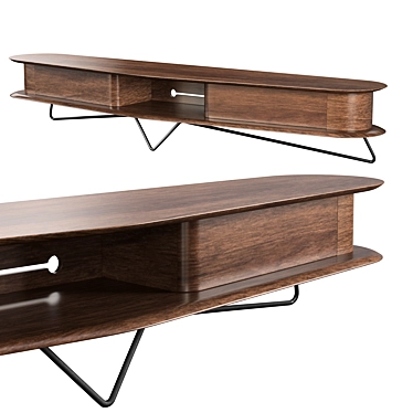 Organic Elegance: Woak Malin TV Unit 3D model image 1 