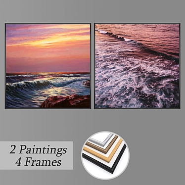 Assorted Wall Paintings Set 3D model image 1 
