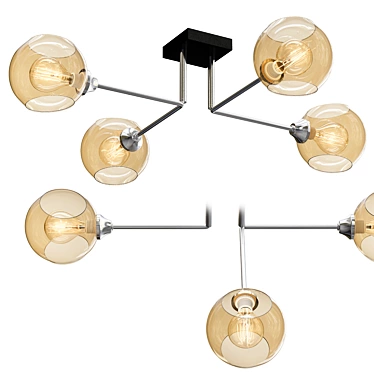 Elegant Toscom Bubble Ceiling Light 3D model image 1 