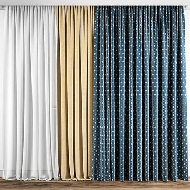 Elegant Drapery: Model Curtain 110 3D model image 1 