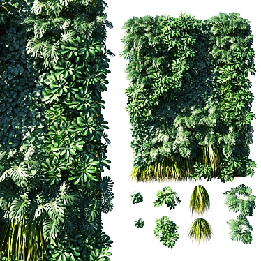 Modern Green Wall: Vertical Garden 3D model image 1 
