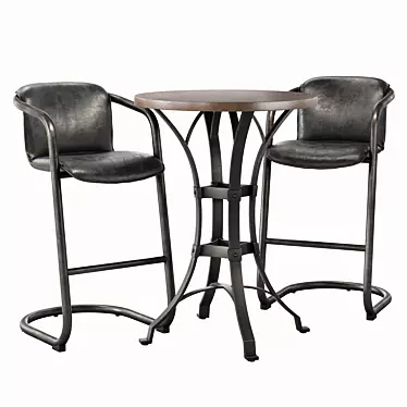 Chamblee Canyon Bar Set: Rustic Elegance for Entertaining. 3D model image 1 