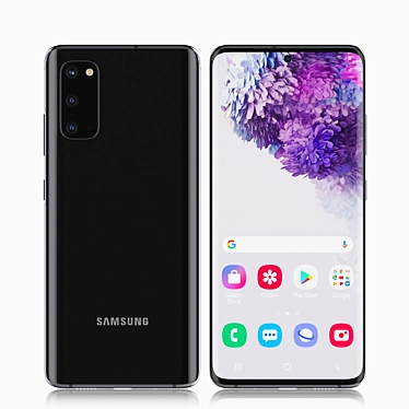 Samsung Galaxy 20: Sleek Cosmic Black 3D model image 1 