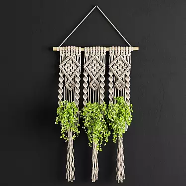 Boho Bliss Macrame Planter 3D model image 1 