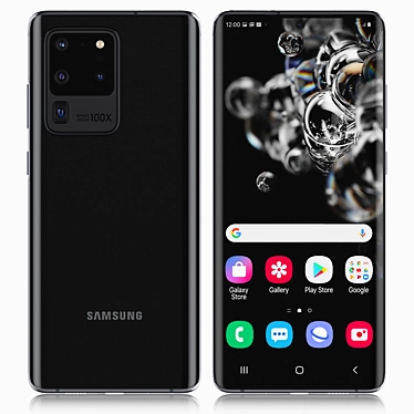 Samsung Galaxy 20 Ultra: Stunning Cosmic Black 3D model image 1 
