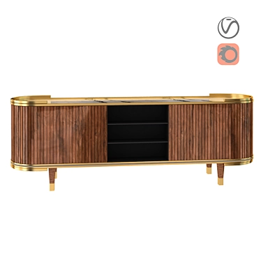 [LIMITED EDITION] 3dsMax & VRay Wooden Console 3D model image 1 