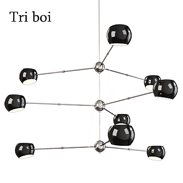 Sculptural Elegance: Tri Boi Chandelier 3D model image 1 