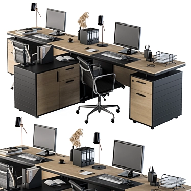 Executive Office Set - Complete Workstation 3D model image 1 