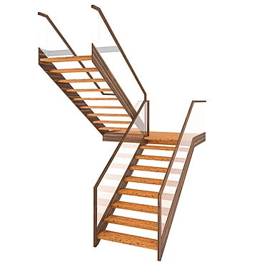 Modern Staircase V03: Versatile, Stylish 3D model image 1 