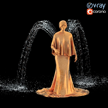 Magical Angel Fountain - Stunning Water Feature 3D model image 1 