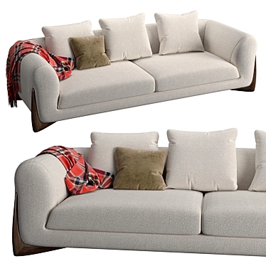 Porada Softbay Sofa: Elegant Canaletta Walnut Design 3D model image 1 