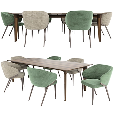 Elevate Your Dining Experience: Minotti Penthouse Table & Nora Chair 1530 3D model image 1 