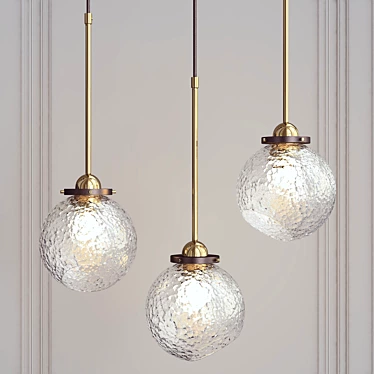 Elegant Glass Pendant Light 3D model image 1 