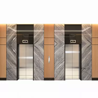 Modern Elevator Lobby Design 3D model image 1 