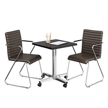 Sleek Office Table & Chair Combo 3D model image 1 