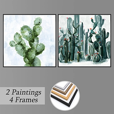 Elegant Wall Art Set with Multiple Frames 3D model image 1 