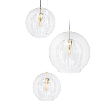 Crystal Pleat Pendant Light 3D model image 1 