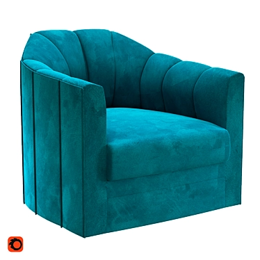 Delancey Collection: Elegant Pine and Steel Sofa 3D model image 1 