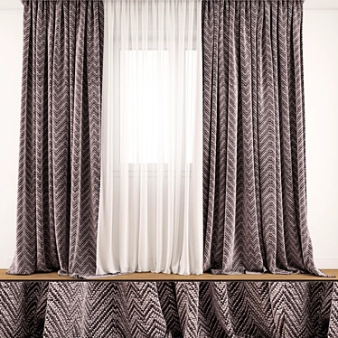 Elegant Decorative Curtain 3D model image 1 