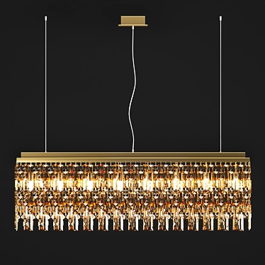 Elegant Brass Pendant Lamp 3D model image 1 