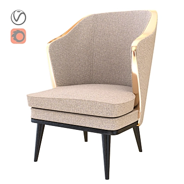 Elegant Cream Sofa 3D model image 1 