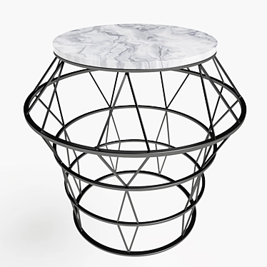 Stainless Steel Marble Coffee Table 3D model image 1 