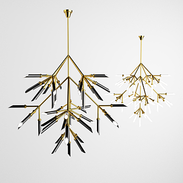 Sleek Crystal Chandelier 3D model image 1 