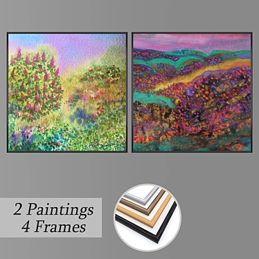 Versatile Set of Wall Paintings 3D model image 1 