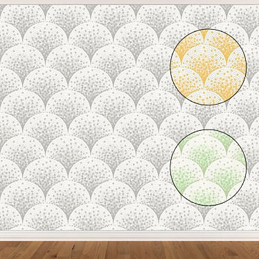 Seamless Wallpaper Set in 3 Colors 3D model image 1 