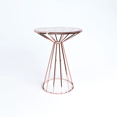 Canary Glass Top Table, Rose Gold 3D model image 1 