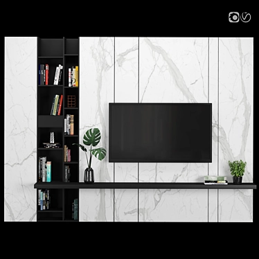Flexible TV Wall Unit 3D model image 1 