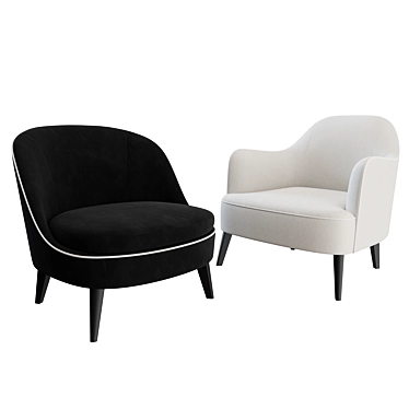 Flexform Dragonfly & Lysandre Armchairs: Contemporary Elegance by Roberto Lazzeroni 3D model image 1 
