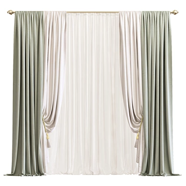 Versatile Curtain Design 3D model image 1 