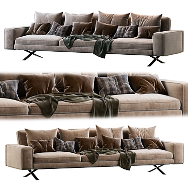 Fenix 3-Seater Sofa - Elegant Comfort 3D model image 1 