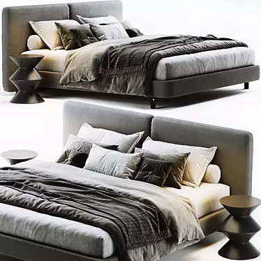 Modern Minotti Tatlin Cover Bed 3D model image 1 