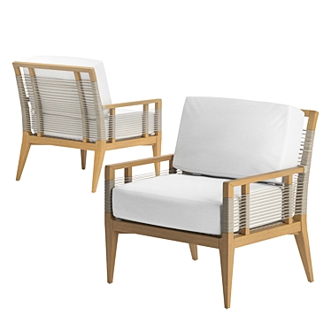 Outdoor Elegance: Palecek Amalfi Lounge 3D model image 1 