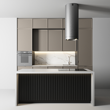 Modern Kitchen Design 3D model image 1 