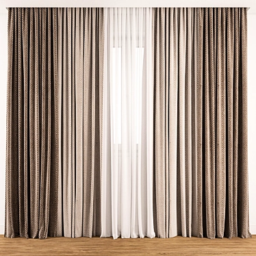 Elegant Curtain Design 3D model image 1 