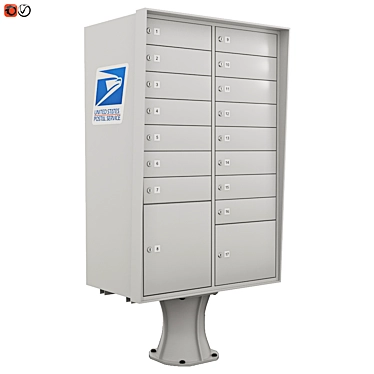 USPS Floor Mailbox: Convenient and Secure 3D model image 1 