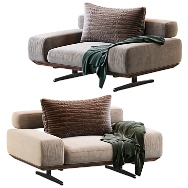 Elegant Wing Armchair: Classic Design, Superior Comfort 3D model image 1 