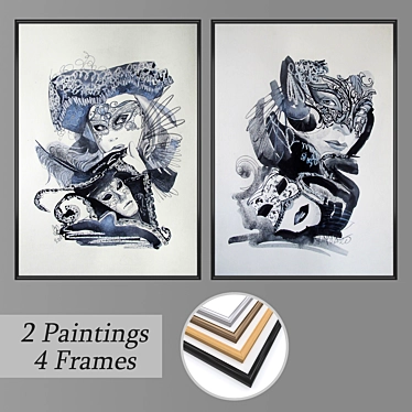 Elegant Wall Art Collection: Set 1846 3D model image 1 