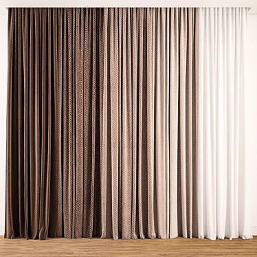 Detailed Curtain Model - 3ds max & Obj 3D model image 1 