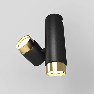 Modern Black Metal Sconce with Brass Accents 3D model image 1 