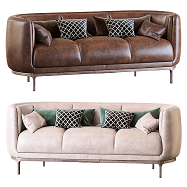 Elegant Vuelta Leather Sofa 3D model image 1 