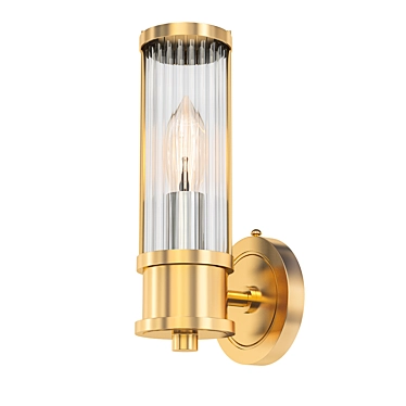 Elegant Brass Wall Sconce 3D model image 1 