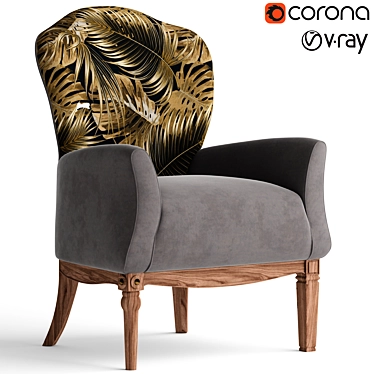 Dafne Armchair: Sophisticated Black Tie 3D model image 1 