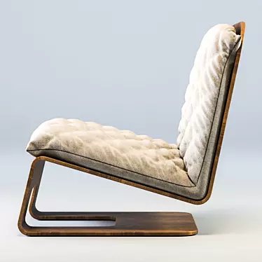 Elegant MOS Lounge Chair: Unique Design, Wood Frame 3D model image 1 