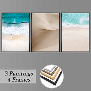 Elegant Wall Art Set 3D model image 1 