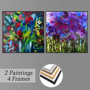 Elegant Wall Art Set with Multiple Frames 3D model image 1 